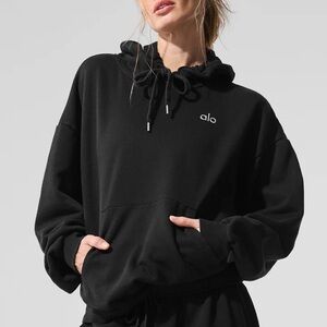ALO Yoga Black Oversized Pullover Hoodie